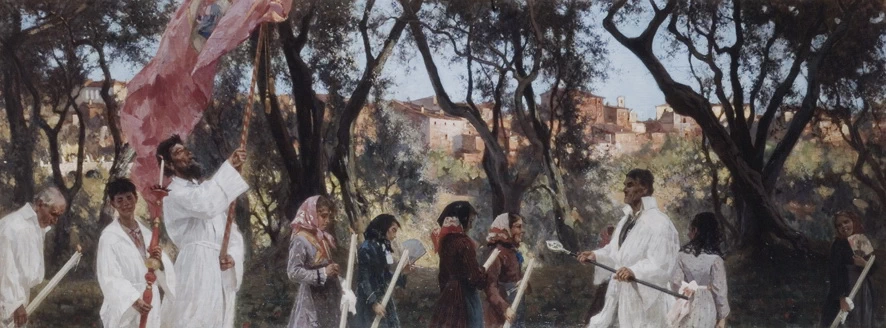 Passa la processione. scena di guerra - Palazzo di Belle Arti, Roma